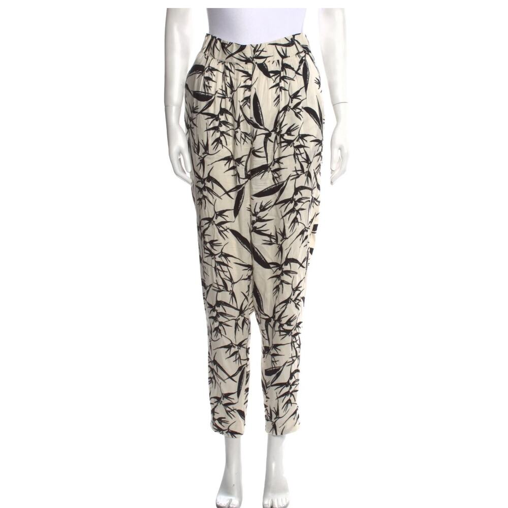 Alice + Olivia Size 2 Black White Skinny Leg Casual Office Business Flowy Pants